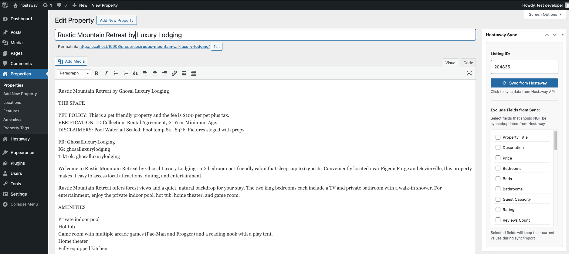 Hostaway WordPress Connector Pro
