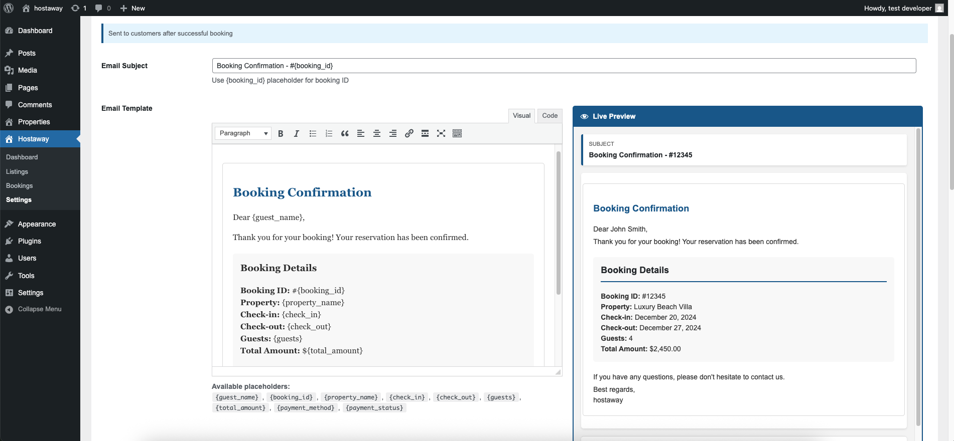 Hostaway WordPress Connector Pro