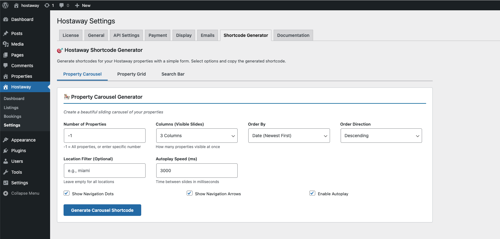 Hostaway WordPress Connector Pro