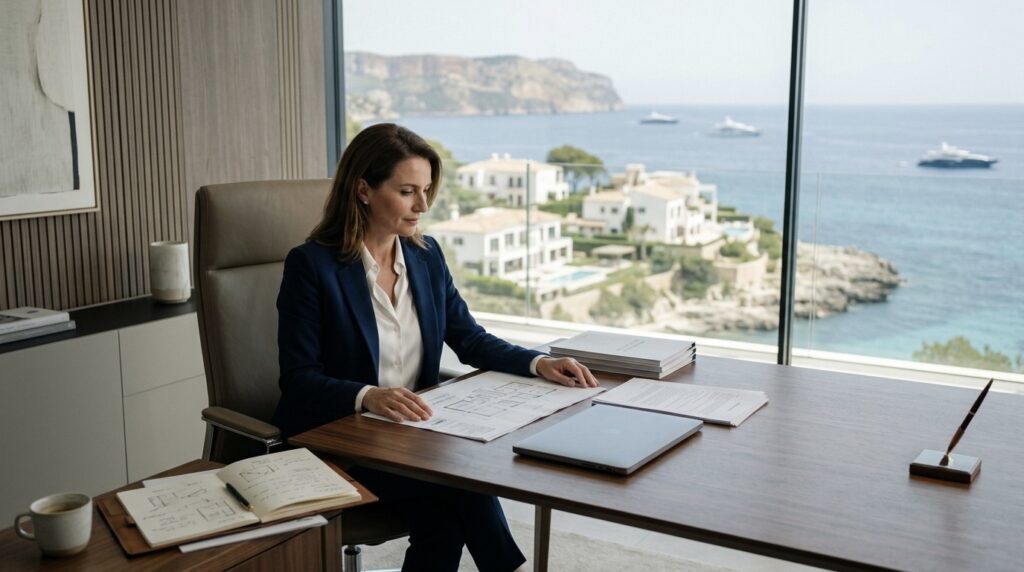 Vacation rental business owner managing multiple luxury properties through a professional direct booking website and property management system